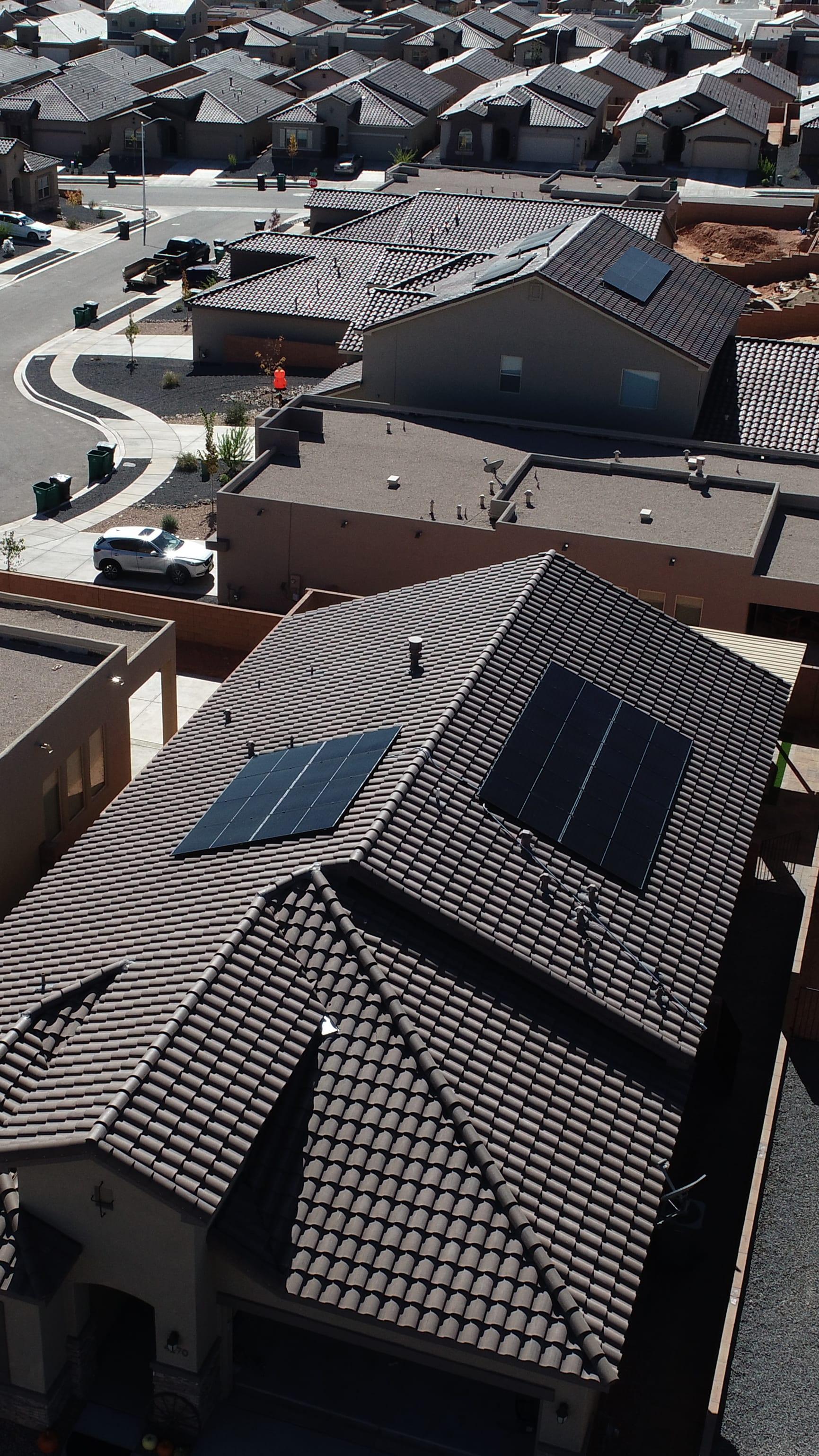 Meraki solar install in Rio Rancho New Mexico using drone video camera.